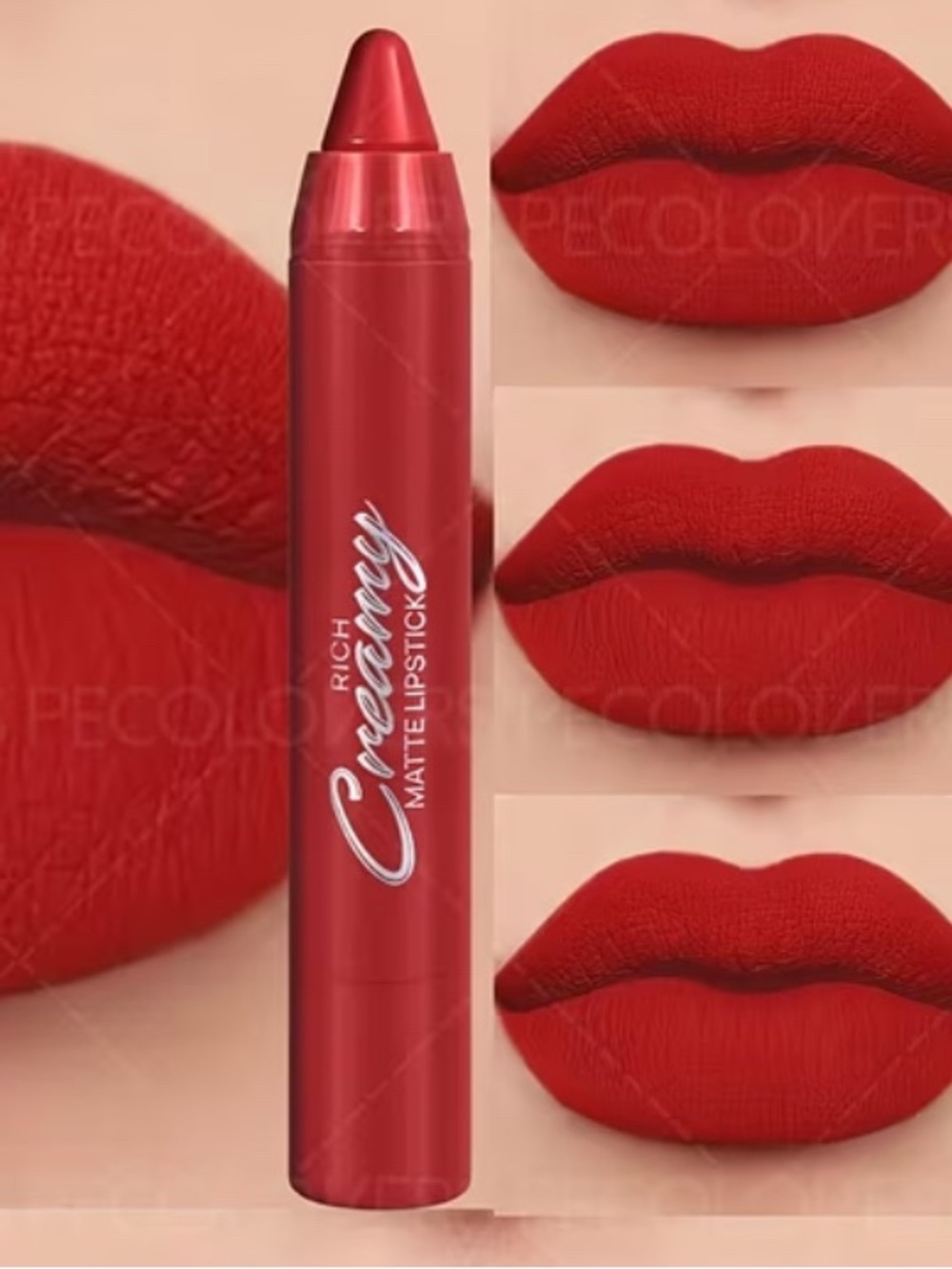 Creamy Matte Lipstick Crayon — Bold Red